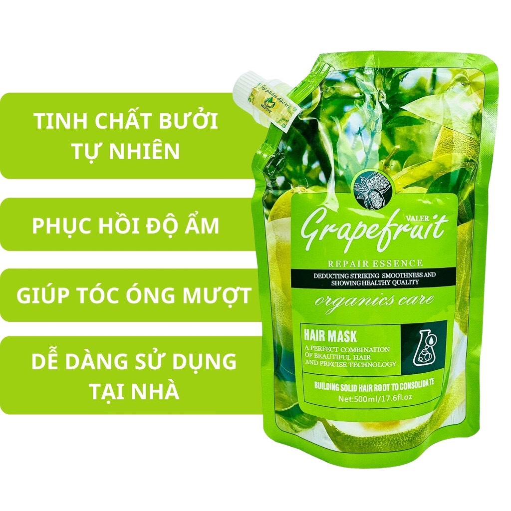 Kem Hấp Ủ Phục Hồi Tóc Bưởi Grapefruit Valert Siêu Mềm Mượt 1000ml