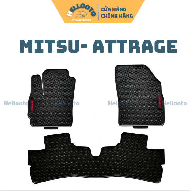 Thảm Lót Sàn Cao Su Xe Mitsu Attrage 2018 2019 2020 2021 2022 mẫu chữ đỏ , Cao Su Đúc Ko Mùi, Thiết Kế Vừa Zin cho Xe