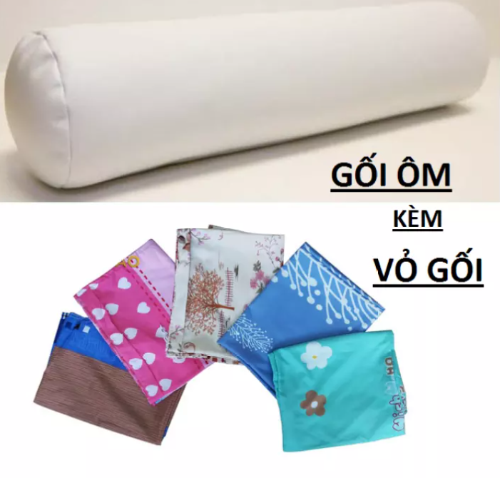 Ruột Gối Ôm + tặng Vỏ Gối 100% bông gòn nguyên sinh - Gối Ôm dài bông mềm hàng VN cao cấp, êm ái đàn hồi tốt ruột gối mềm mịn thiết kế gọn nhẹ - goi om ep hoi - goi gon