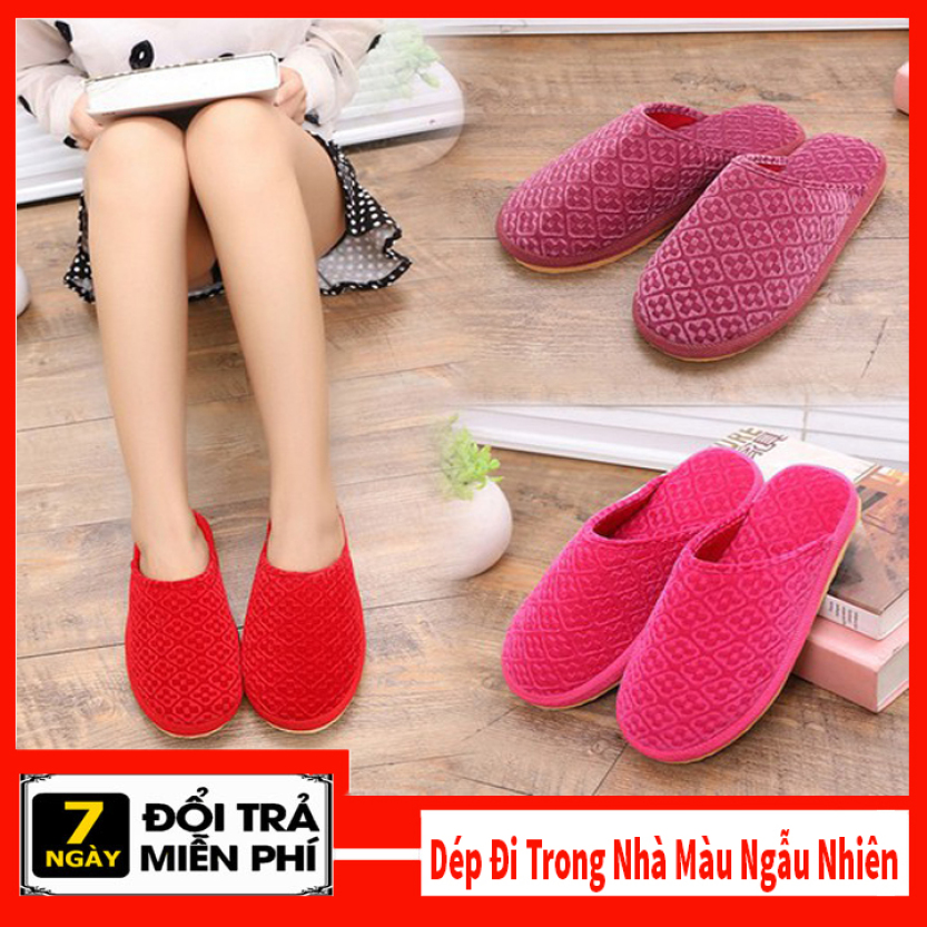 Dép bông - dép đi trong nhà mùa đông - Dép đi trong nhà ấm chân - AHA Mart giá rẻ