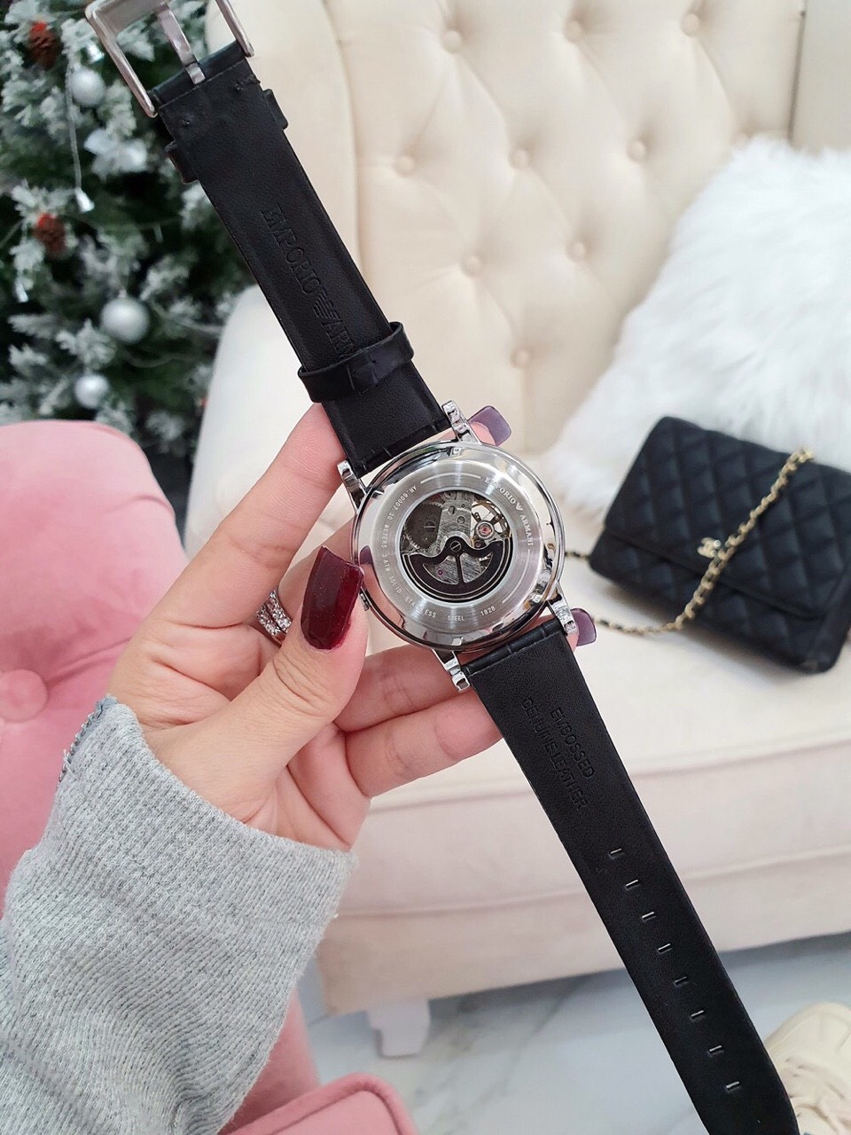 Đồng hồ cơ nam lộ máy Armani hàng cao cấp