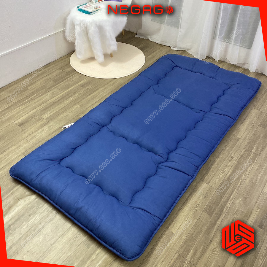 Nệm bông xuất nhật cao cấp dày 10cm xanh và 7cm xám | size 1m 1m2 1m4 1m6 1m8 2m | negago