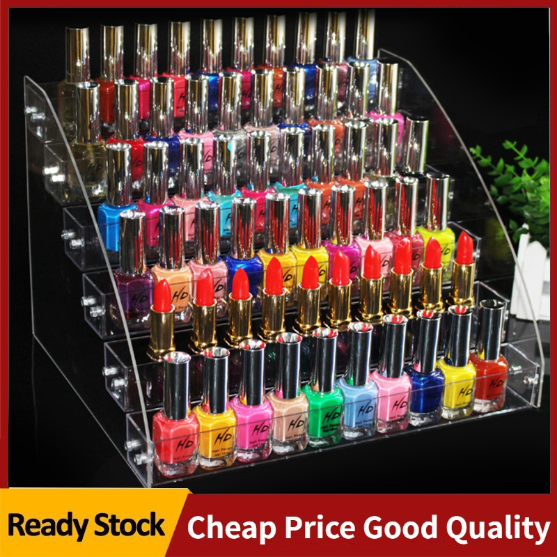 (Thanh toán khi nhận hàng) Giá đỡ đựng sơn móng tay bền chất liệu acrylic giá đựng son môi 6 tầng thiết kế thời trang tiện lợi - INTL