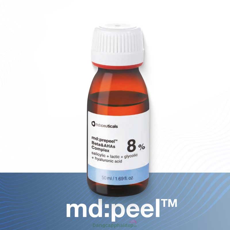 Dung dịch peel Md:ceuticals Md Prepeel Beta & AHAs Complex 8% kiểm soát bã nhờn và tình trạng mụn