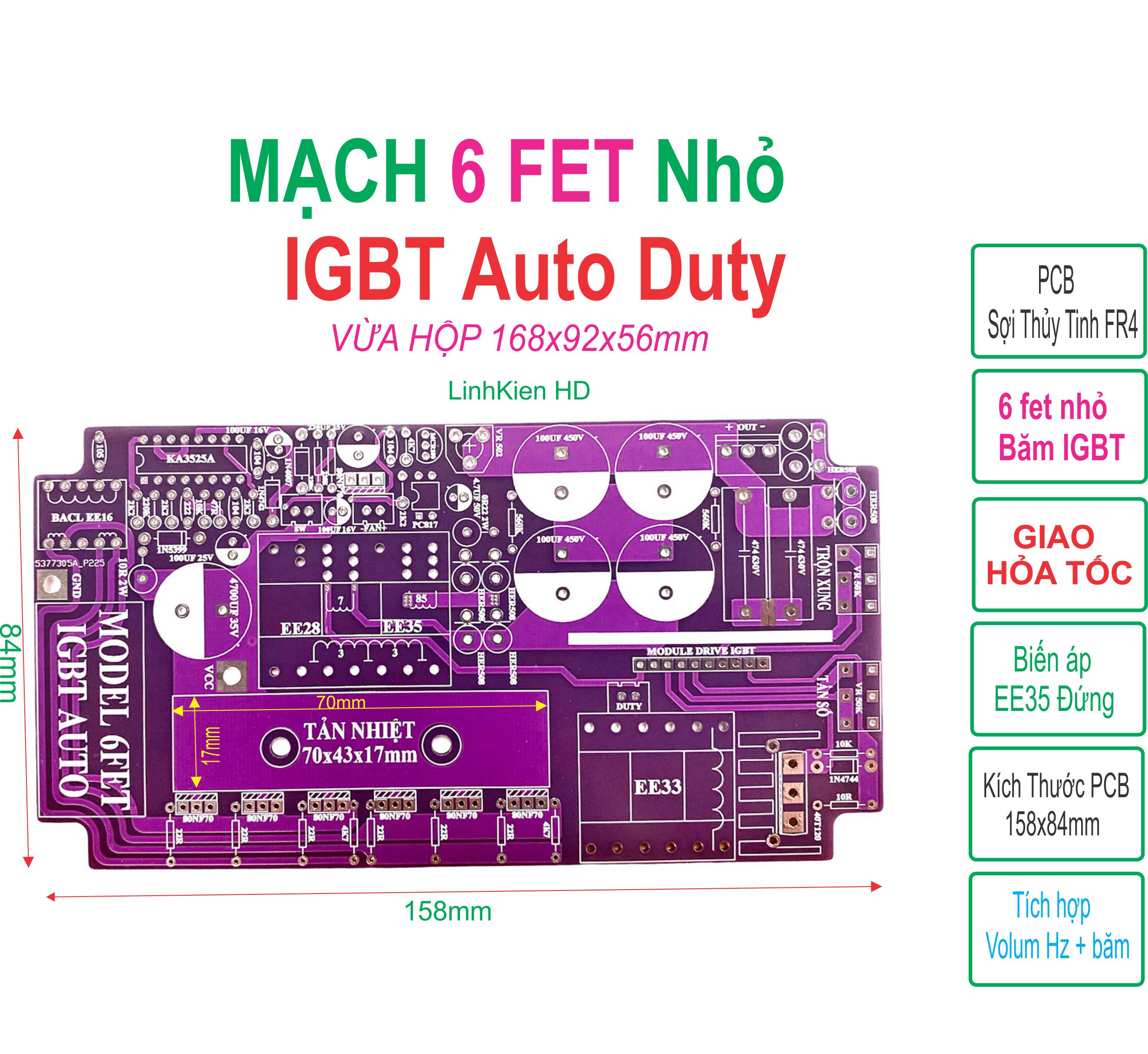 Pcb bo mạch kích đ iện 6 fet nhỏ băm igbt auto duty - linhkien hd