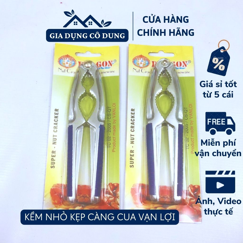 Kềm kẹp càng cua, ghẹ, quả óc chó Inox Dragon Vạn Lợi cầm tay nhỏ gọn