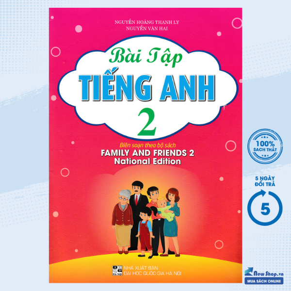 Sách - bài tập tiếng anh 2 - bìa hồng - newshop