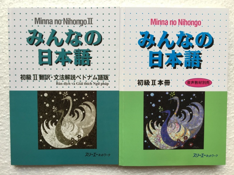 Combo 2 sách Minna no Nihongo sơ cấp 2 (Sách học Honsatsu, Bản dịch giải thích ngữ pháp)