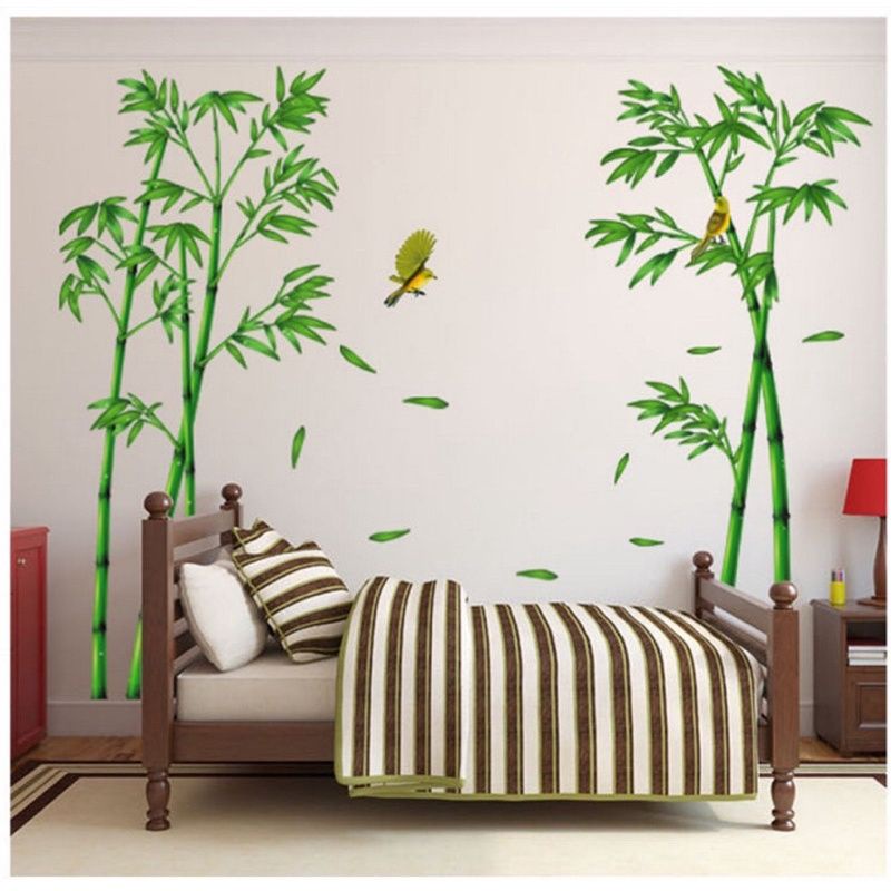 Decal dán tường trúc xanh trang trí phòng khách