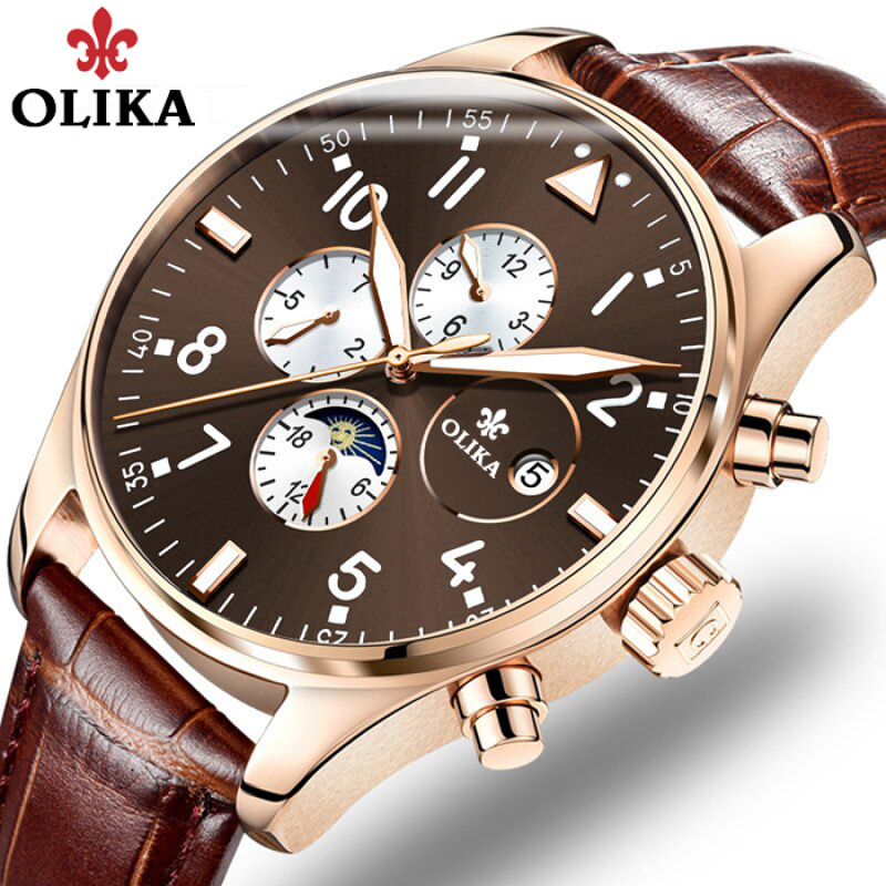 ( Mẫu Mới ) Đồng Hồ Nam OLIKA NHẬT BẢN Mặt 3D Siêu Đẹp, Chống Nước Tốt, Dây Thép và Dây Da bán chạy
