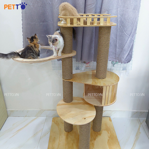 [HCM]Nhà Cây Cho Mèo Có Lồng Kính CH017