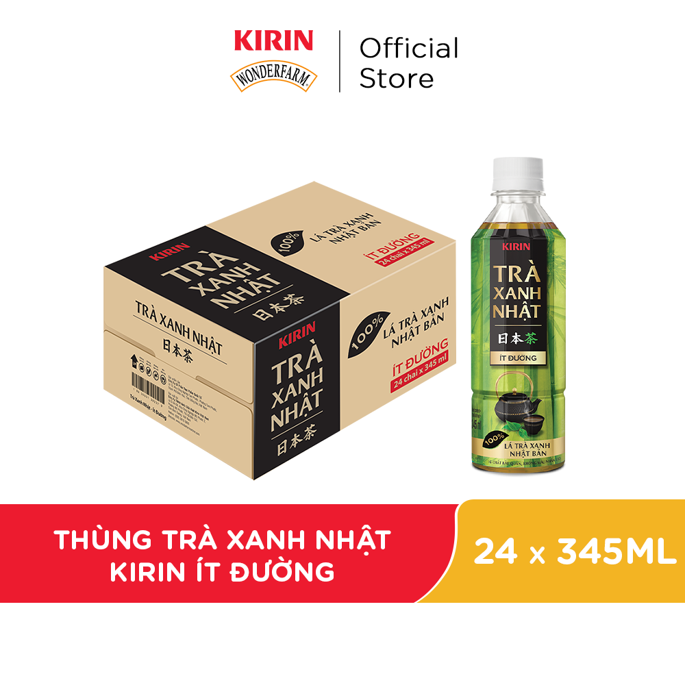 [Duy nhất 25.02 - 28.02]  [Giao hàng Hồ Chí Minh] 1 Thùng - Trà Xanh Nhật KIRIN Ít Đường 345ml