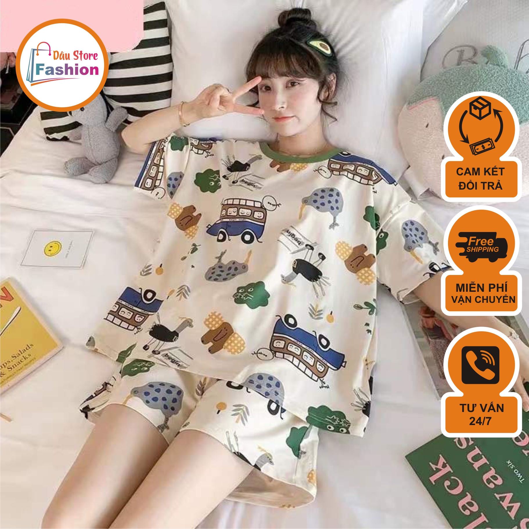 Đồ bộ nữ mặc nhà thời trang mới nhất - Chất liệu Cotton cao cấp
