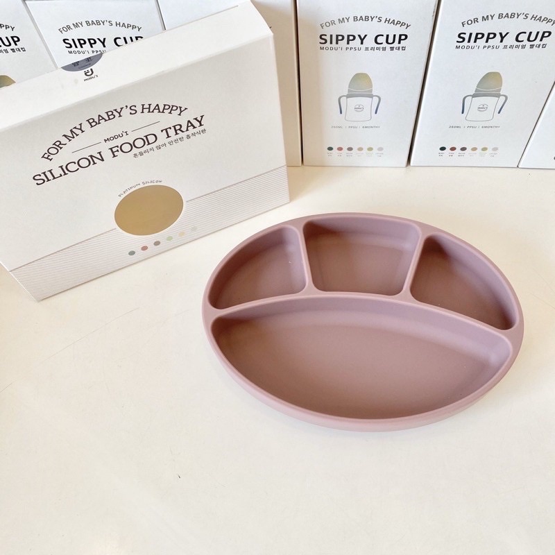 Khay ăn dặm silicone cao cấp Bluemama Hàn Quốc