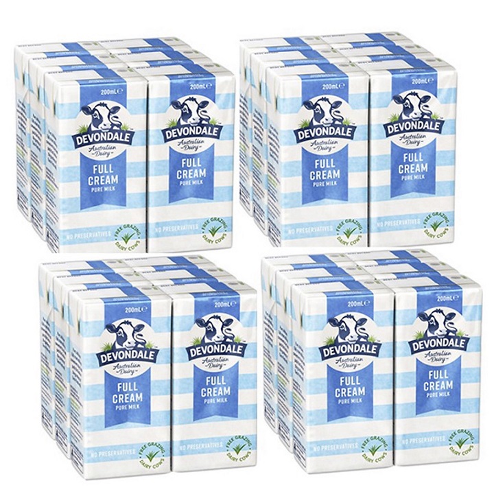 Date 11 2021 - Thùng 24 Hộp Sữa Nguyên Kem Devondale FullCream 200ml