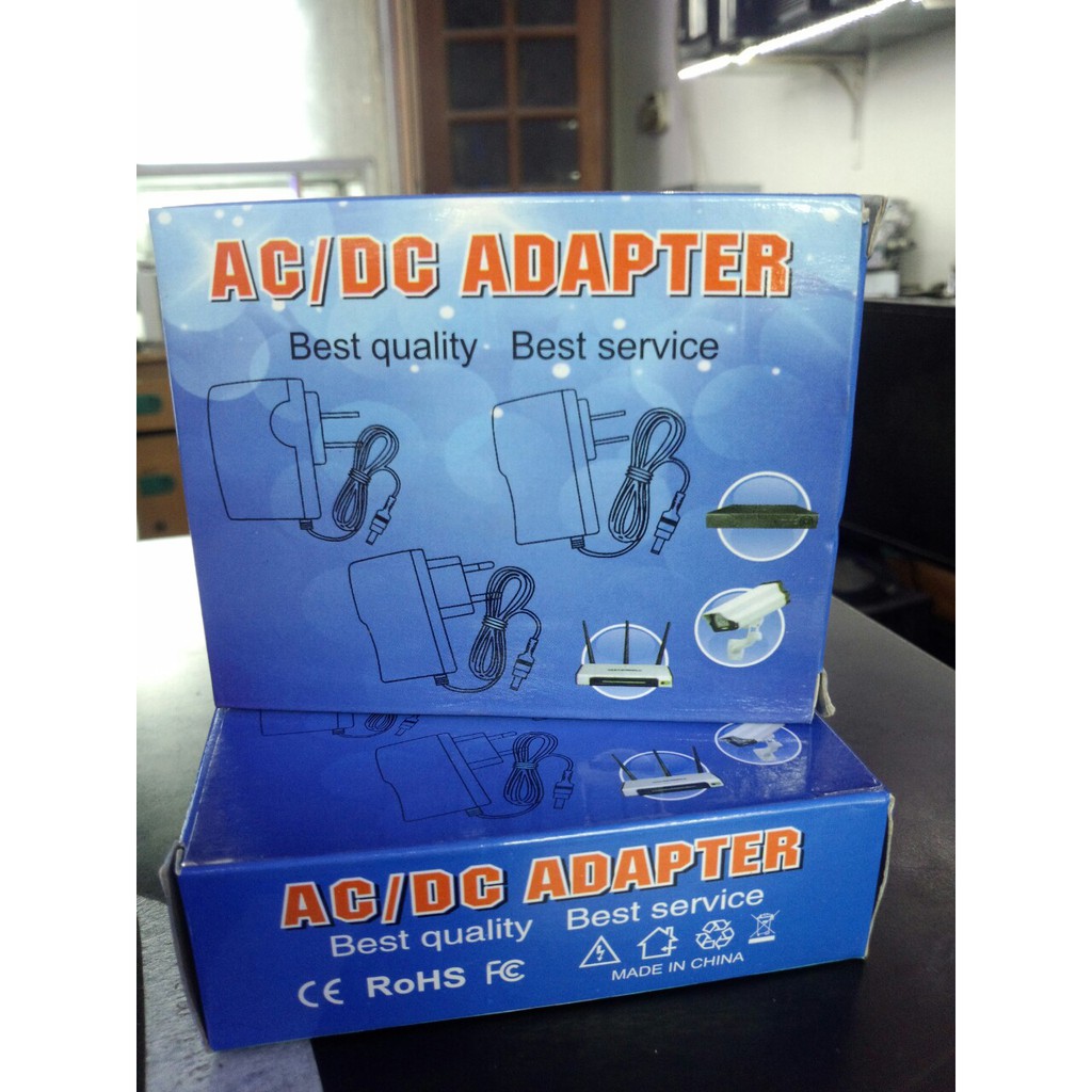 Nguồn ac/dc adapter 9v - 12v/1a-2a cho bộ phát wifi, camera...
