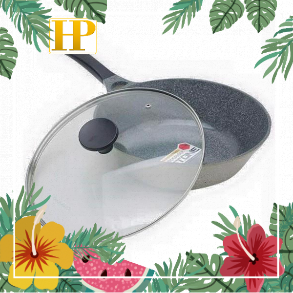 Chảo Chống Dính Vân Đá Sâu Lòng Lock &Lock 30cm LCA6305D-IH (có nắp kính )