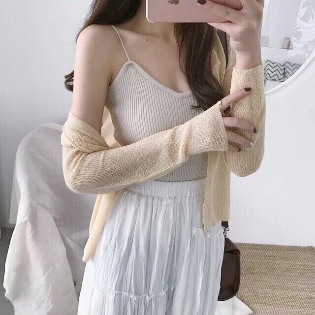 Áo khoác nhẹ len mỏng thời trang