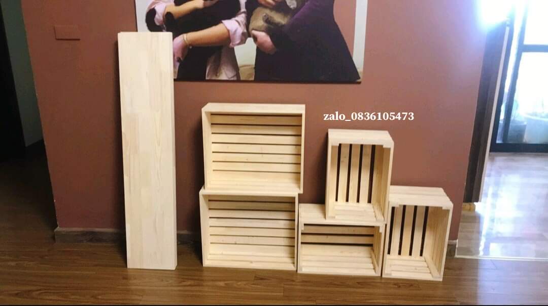 Thùng gỗ pallet, kệ gỗ pallet decor