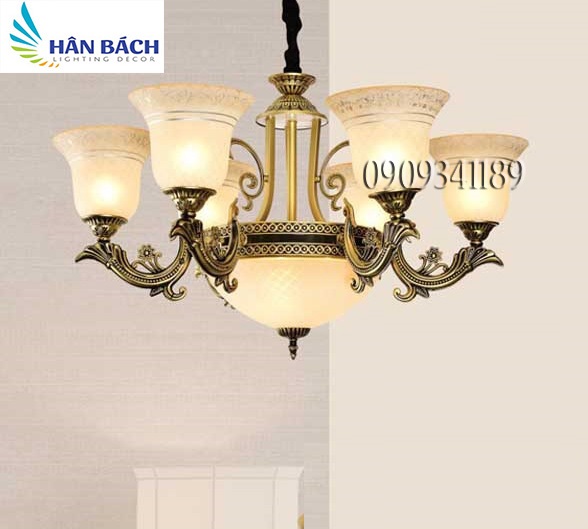 [HCM]ĐÈN CHÙMĐÈN CHÙM PHÒNG KHÁCHĐÈN CHÙM CỔ ĐIỂN 6 TAY