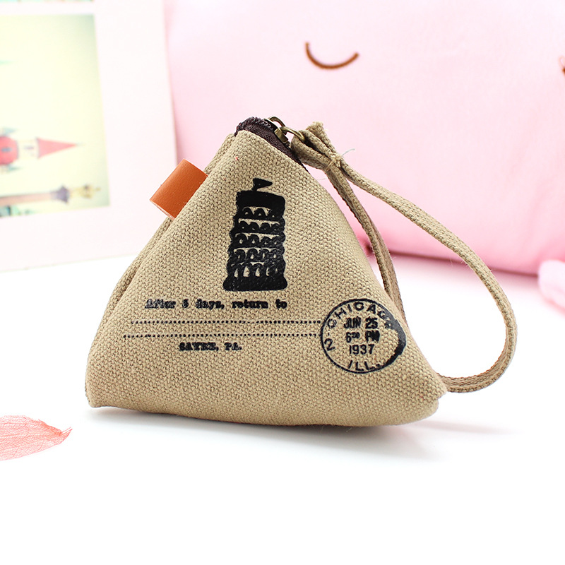 Ví củ ấu mini vải thô dễ thương - A276