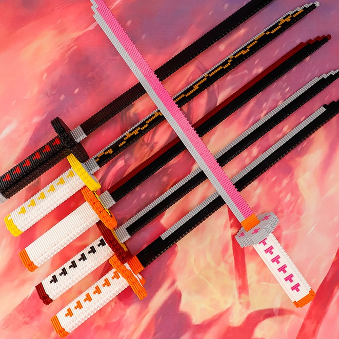 TỈ LỆ 11 MÔ HÌNH Đồ chơi lắp ráp kiểu lego kiếm nichirin sword anime  kimetsu no yaiba và onepiece zoro enma kiếm 1m 1 mét viêm trụ kiếm lego   Lazadavn