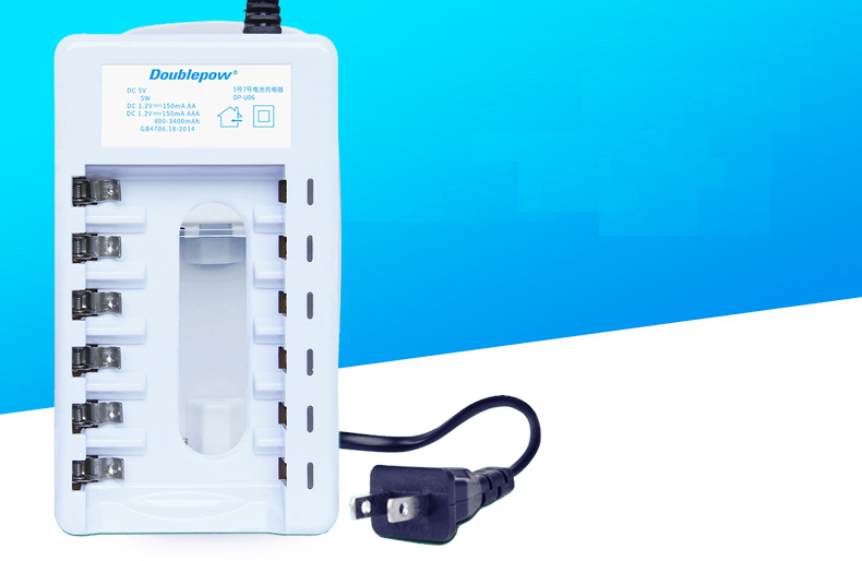 Bộ Sạc pin AA, AAA (pin tiểu) 6 cổng Doublepow chất lượng - DP-B06