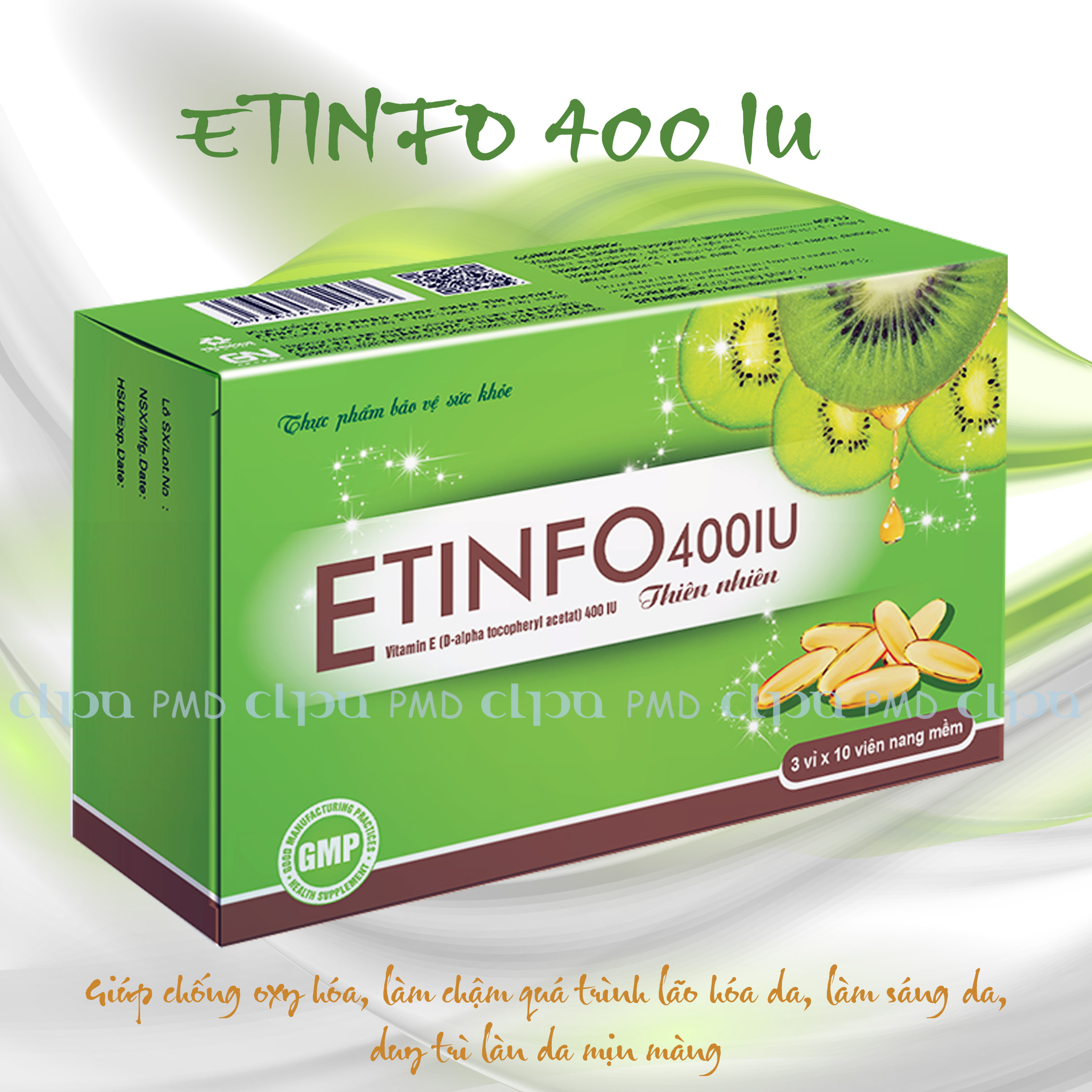 VIÊN UỐNG BỔ SUNG VITAMIN E _ ETINFO 400IU (Hộp 3 Vỉ x 10 viên nang)