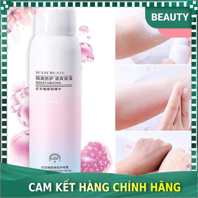 Chai xịt chống nắng Maycreate có lớp Makeup trắng da