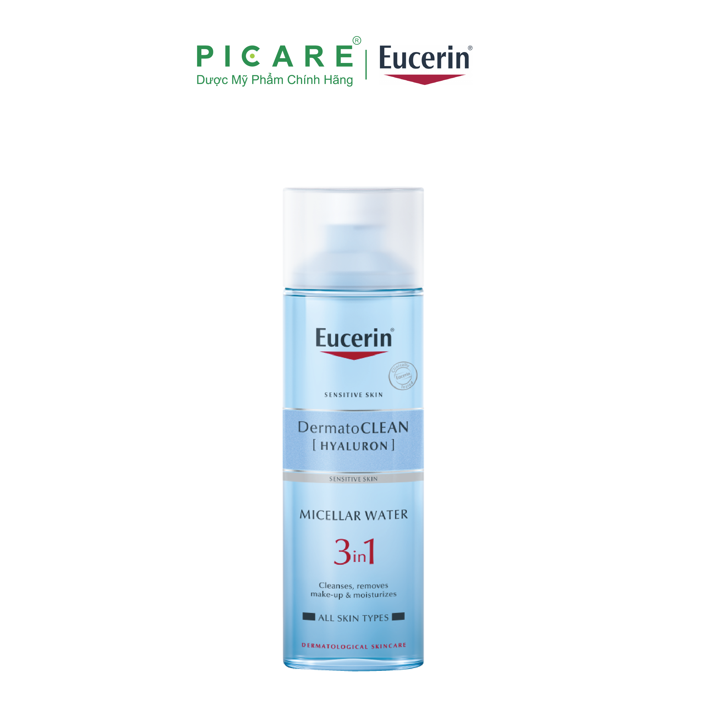[GIẢM 20K ĐƠN 399K] Eucerin Nước tẩy trang dịu nhẹ cho da nhạy cảm Dermato Clean Micellar 3 in 1 200ml