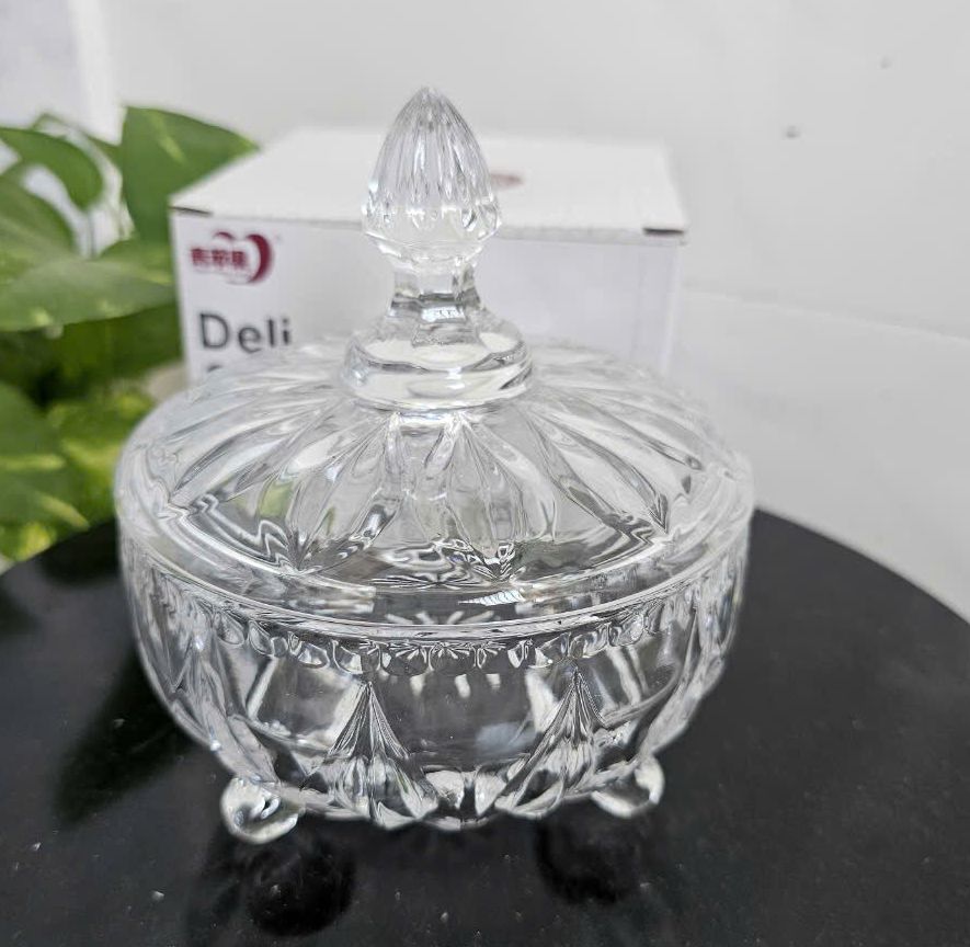 Combo of 3 Glass Jam Jars for Storing Melon Seed Jam during Tet with Beautiful Patterned Lids