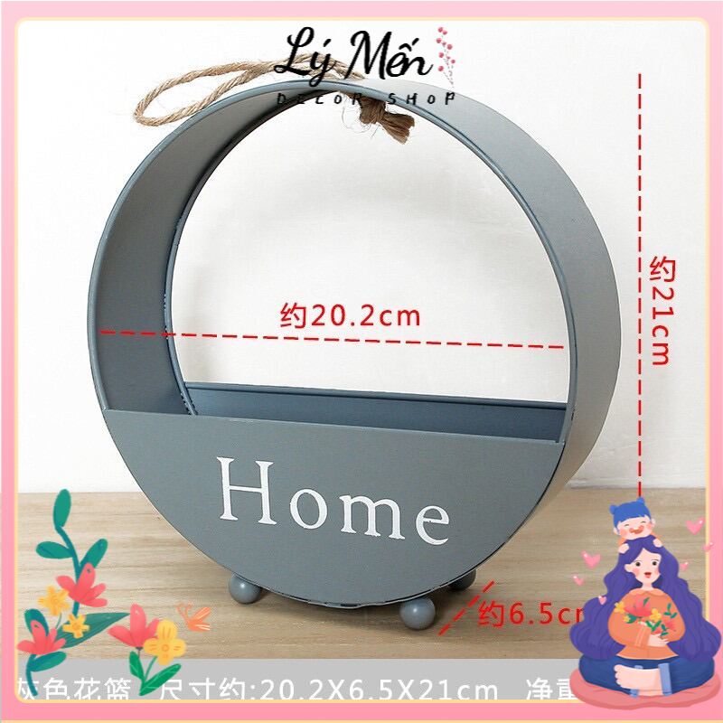 Lẵng hoa, giỏ cắm hoa lụa để bàn, treo tường trang trí theo phong cách Châu âu hiện đại