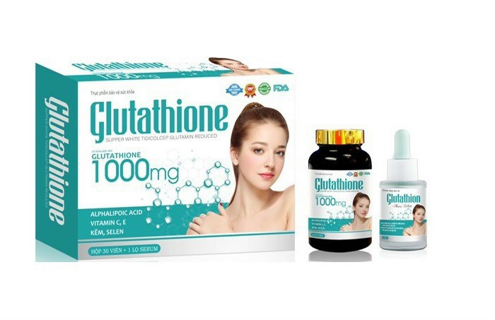 Viên Uống Trắng Da Glutathion 1000mg tặng kèm 1 lọ serum dưỡng trắng toàn
