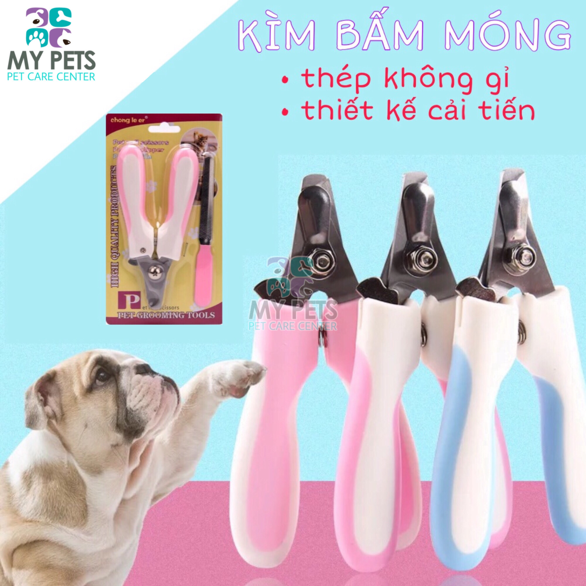 Bộ kìm bấm và giũa móng chân cho chó mèo Grooming tool bấm móng cho thú cưng - Size Lớn