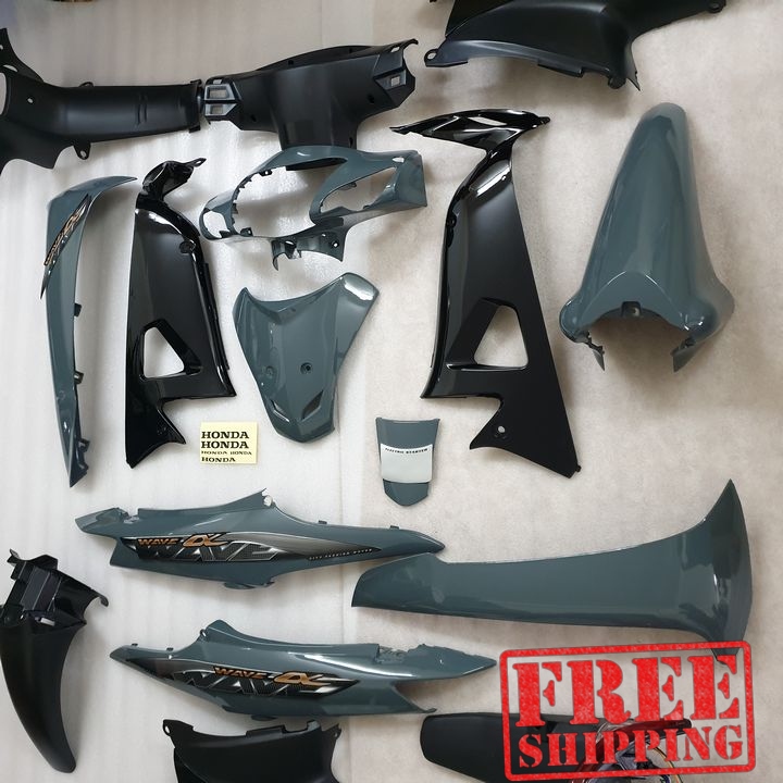 [TẶNG TEM - MIỄN SHIP] Bộ nhựa - dàn áo MÀU XÁM XI MĂNG gắn xe Wave RS - Wave Anpha - Wave S100 đời 2006 đến 2016