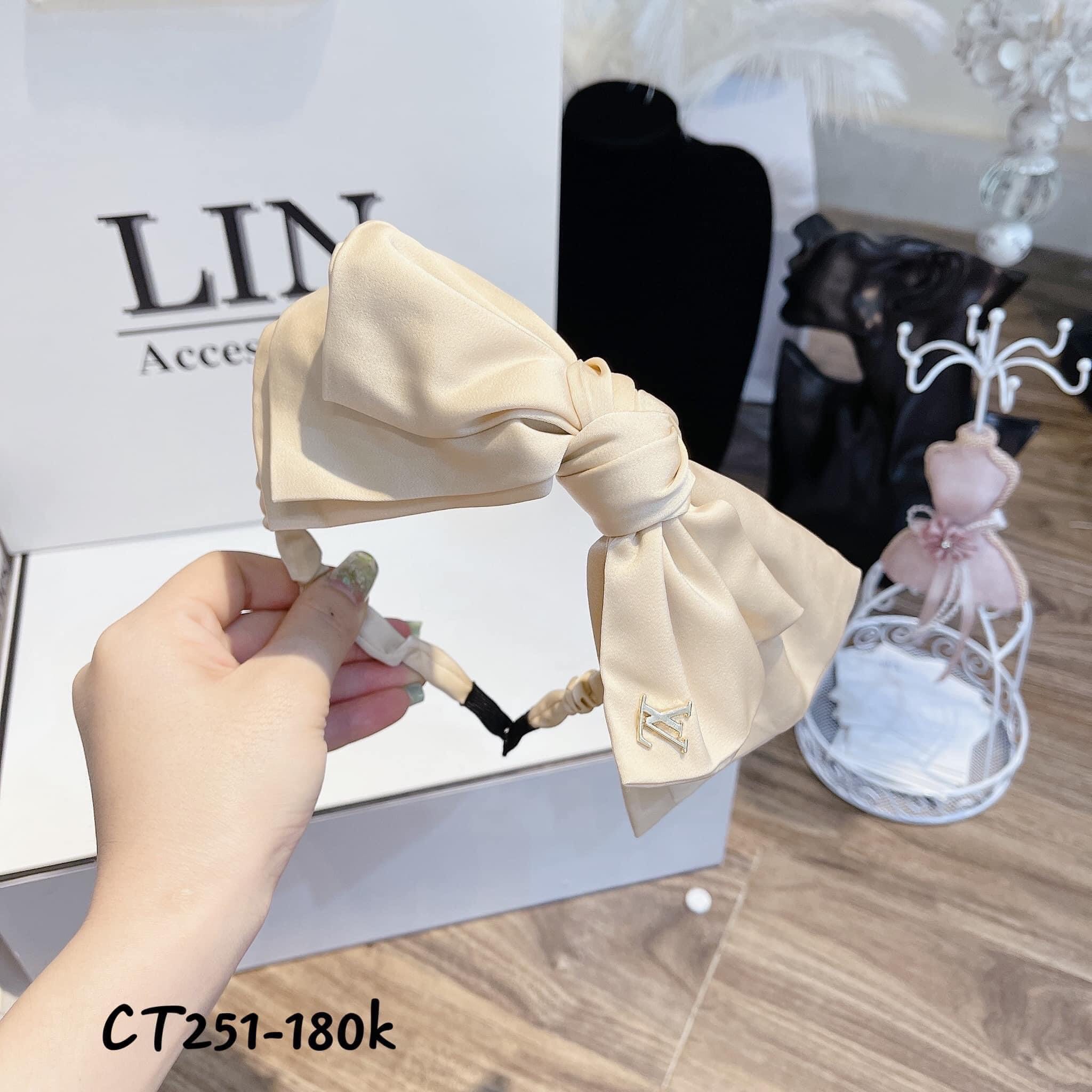 CÀI TÓC NƠ MÀU NUDE-ĐEN- CÀI TÓC LV- PHỤ KIỆN TÓC NỮ
