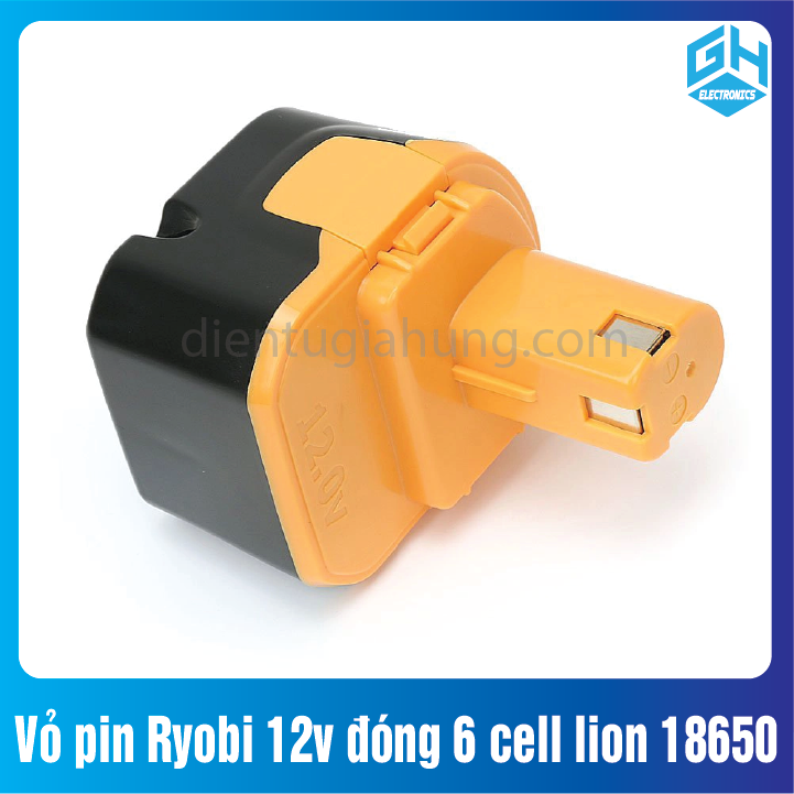 Vỏ pin Ryobi 12v đóng 6 cell lion 18650