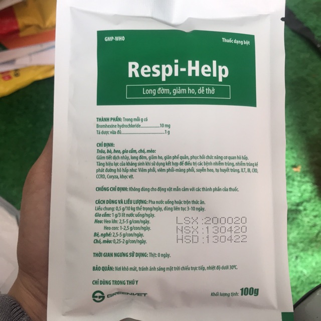 Respi-help gói 100g long đờm, giảm ho, dễ thở