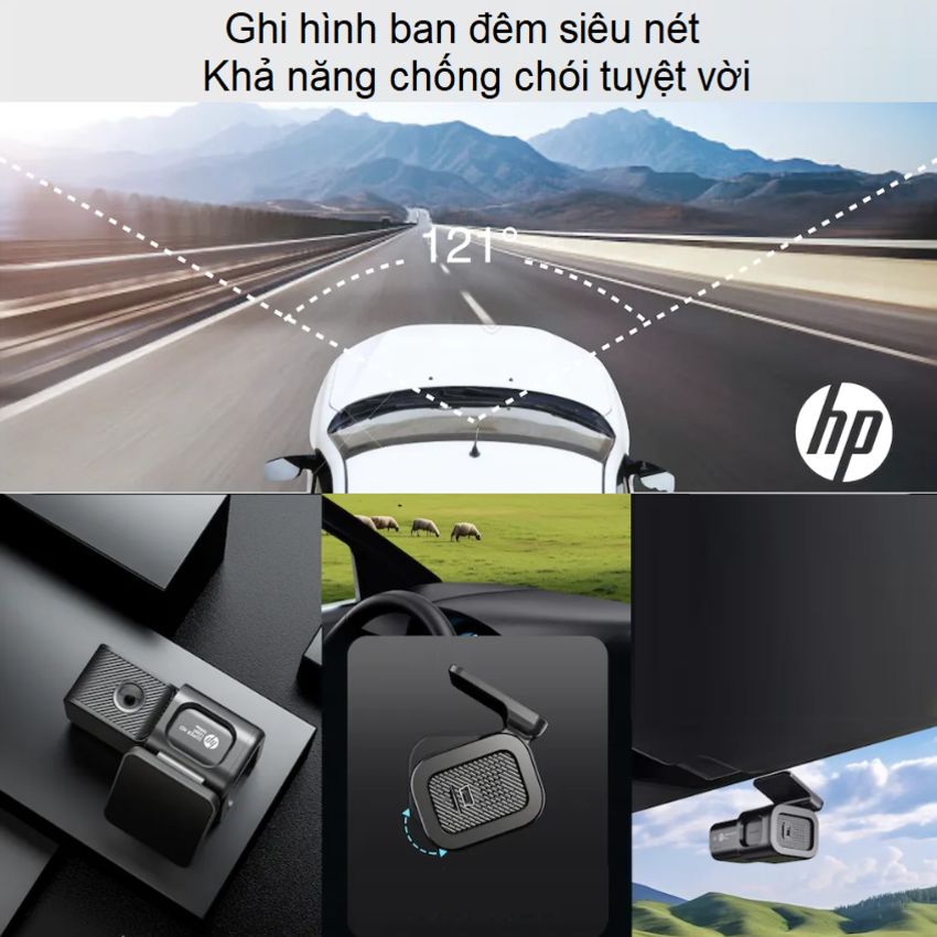 Camera hành trình ô tô độ phân giải 2K, Wifi thương hiệu HP F490W cao cấp