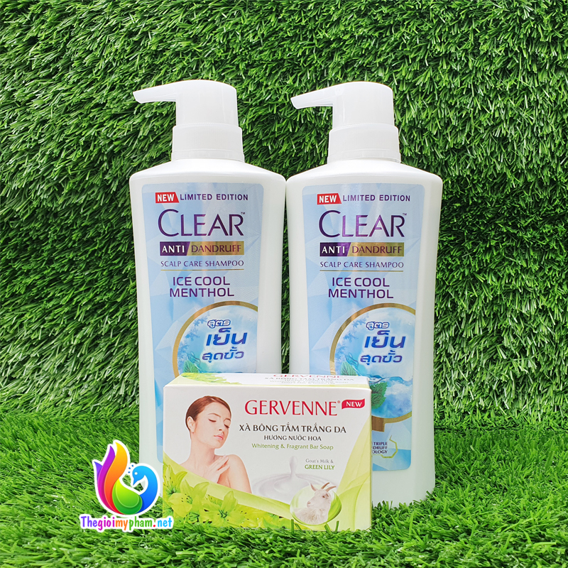 [Tặng Cục Gervenne]Combo 2 Dầu Gội Clear Bạc Hà 390g Thái Lan