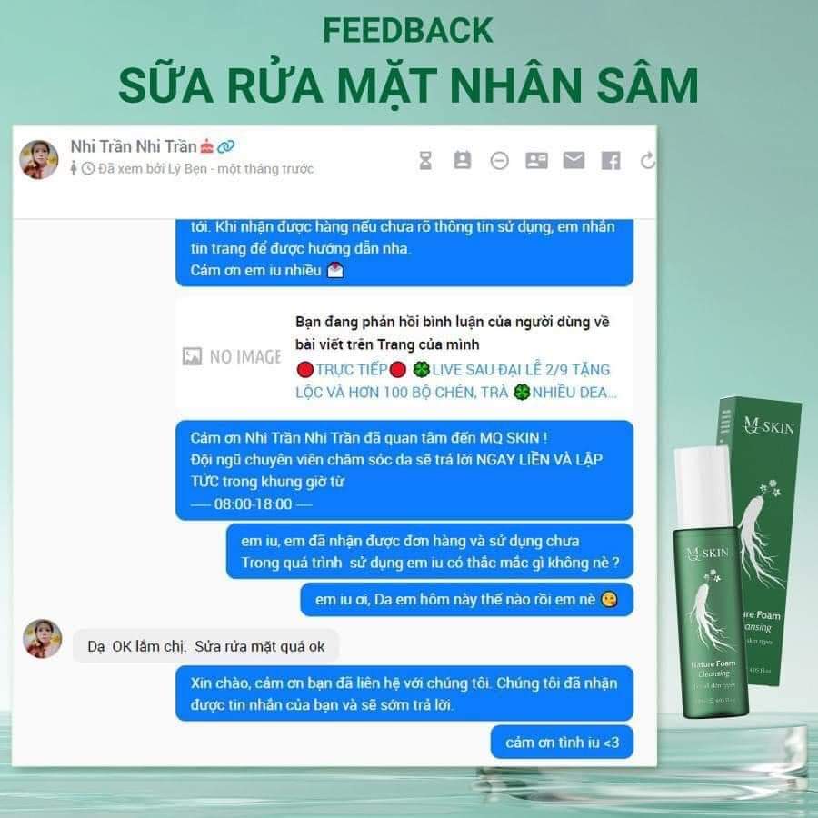 Sữa Rữa Mặt Nhân Sâm MQ SKIN 120ml
