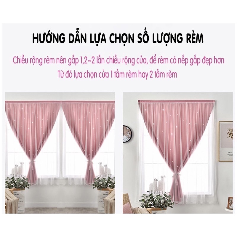 Rèm cửa rèm dán 2 lớp cắt ngôi sao homezdecor