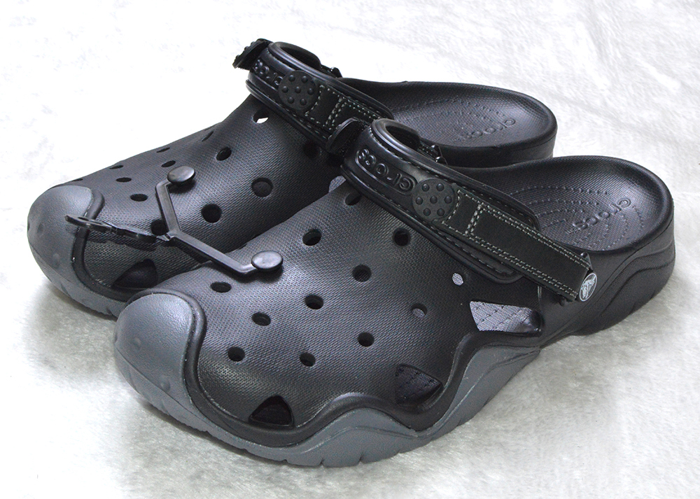 [HCM]Crocs nhựa nam màu đen phối xám