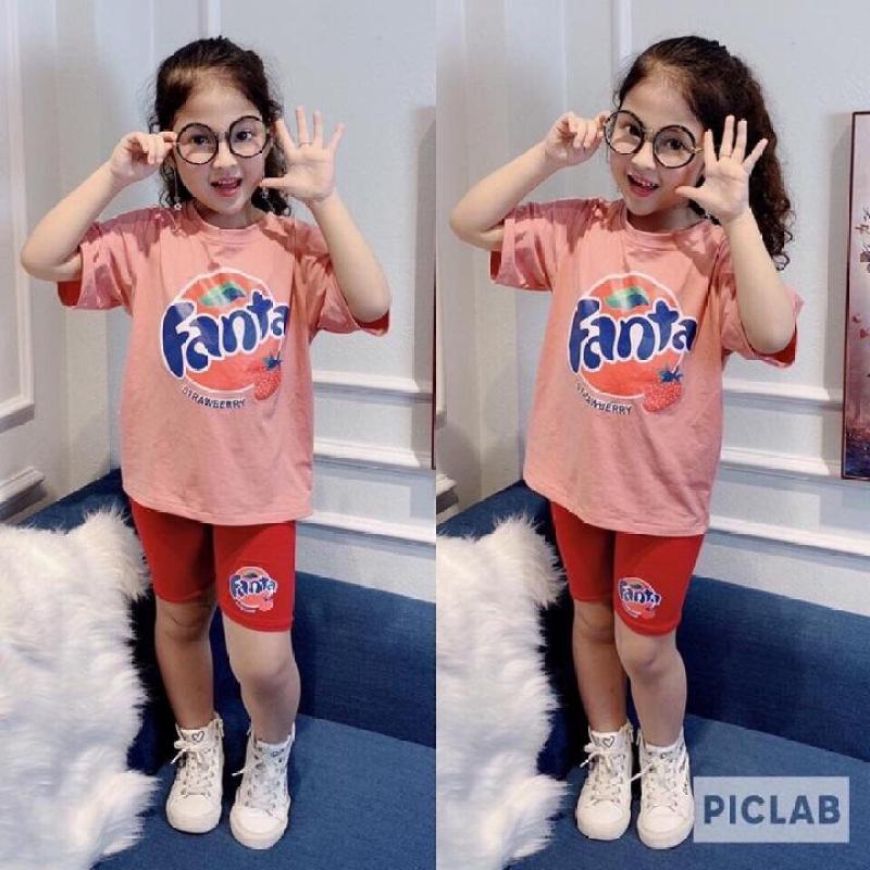 Nơi bán BỘ THUN BÉ GÁI HÌNH NƯỚC GIẢI KHÁT DỄ THƯƠNG TỪ 24-38KG. Chất liệu thun cotton thoáng mát cho bé yêu thoải mái vận động