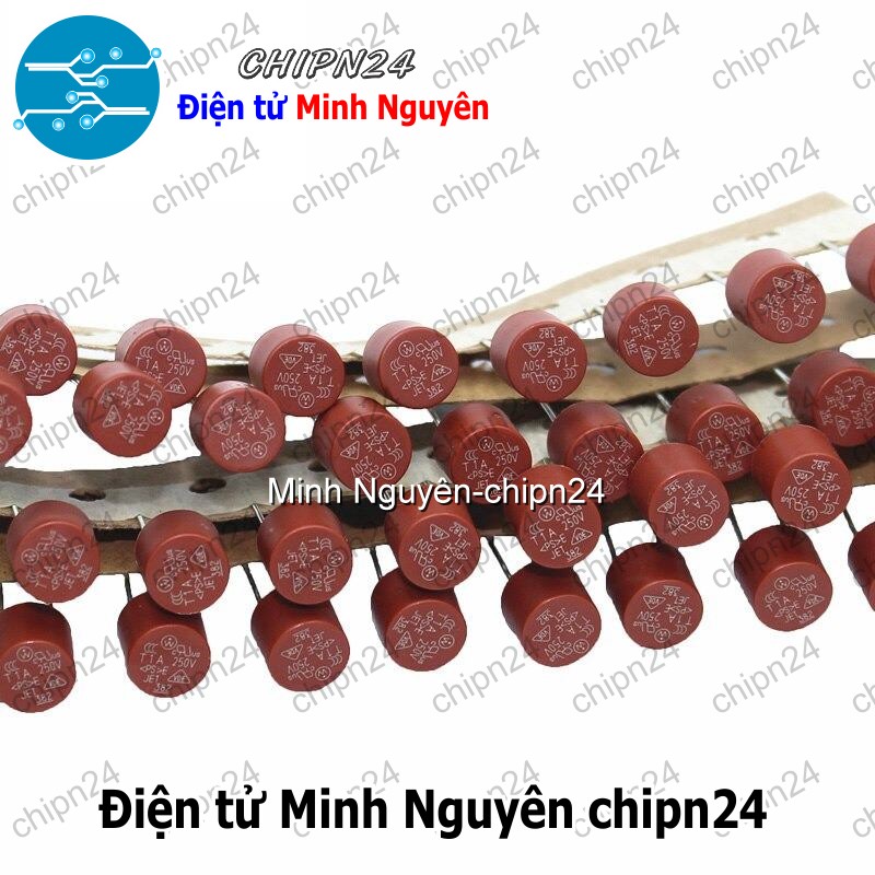 [2 cái] (K448) Cầu Chì Tròn 382 (T1A 2A 3.15A 4A 5A 6.3A 10A) 8x8mm 250V - [Chọn Loại] - HHH.00079