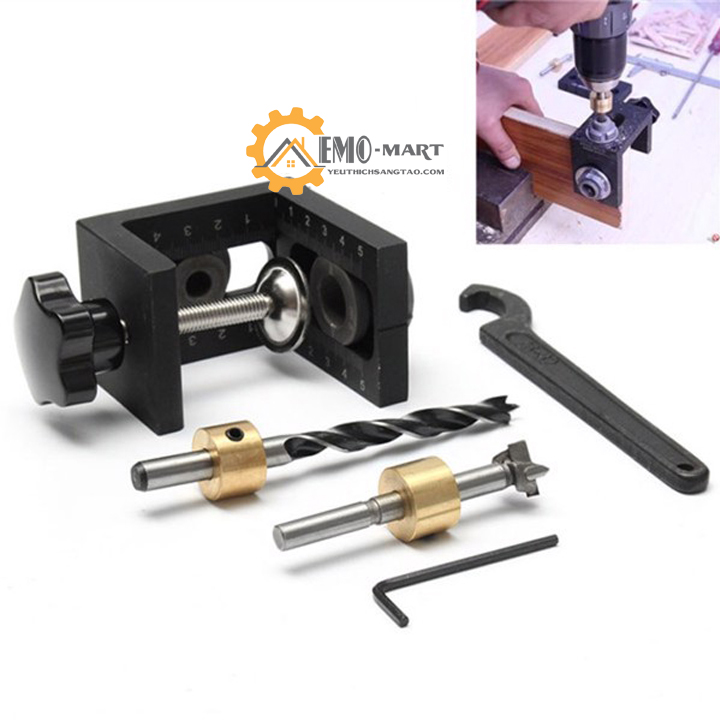 [FreeshipMAX] Bộ cữ khoan ốc cam, chốt gỗ 3in1