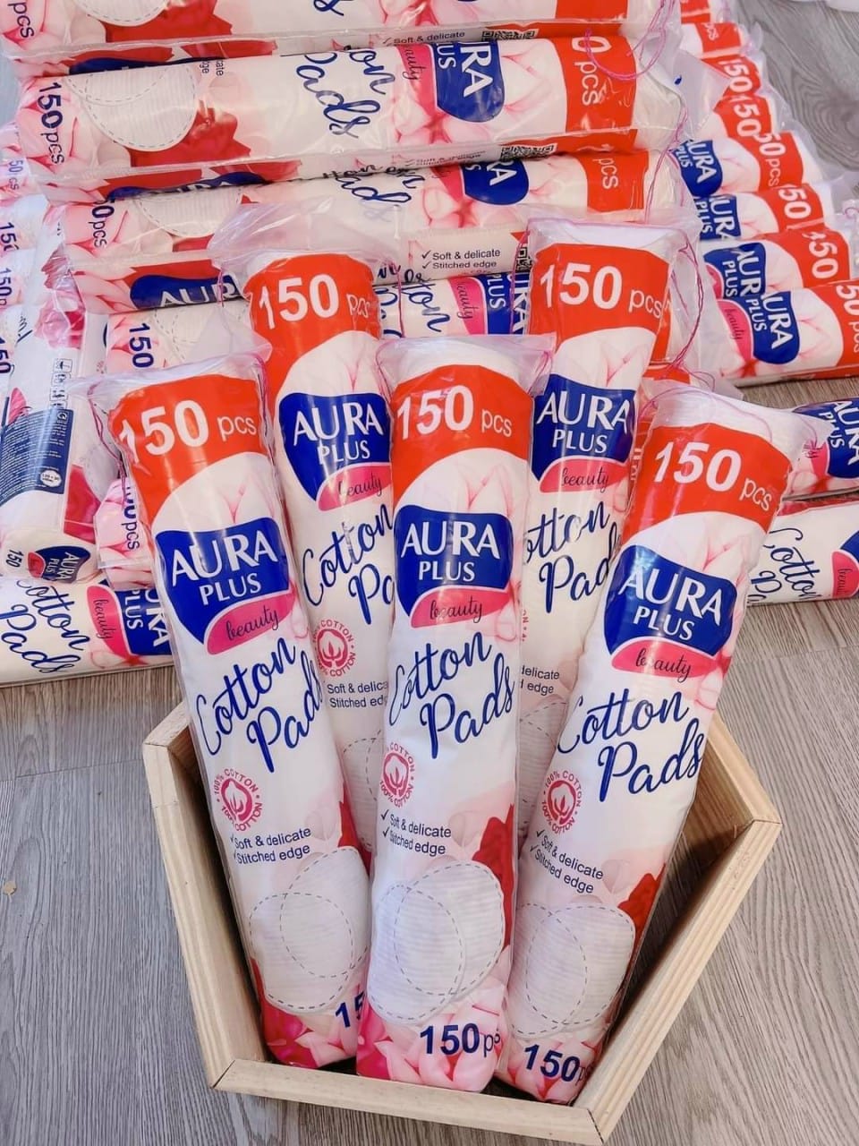 Bông tẩy trang AURA 150 miếng