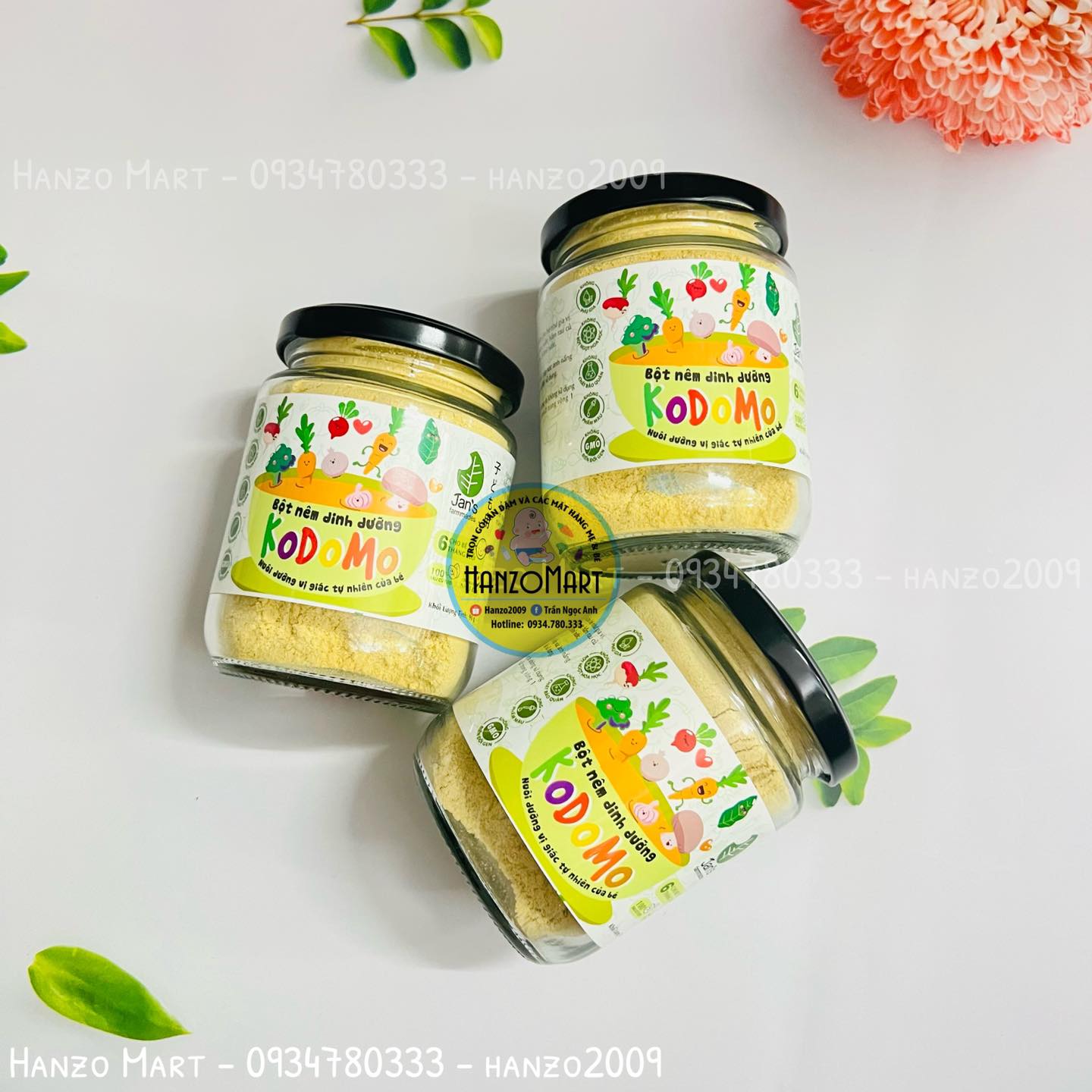 Bột nêm dinh dưỡng , Bột nêm rau củ Kodomo Jan's gia vị ăn dặm cho bé kích thích ngon miệng ăn được nhiều hơn 90g