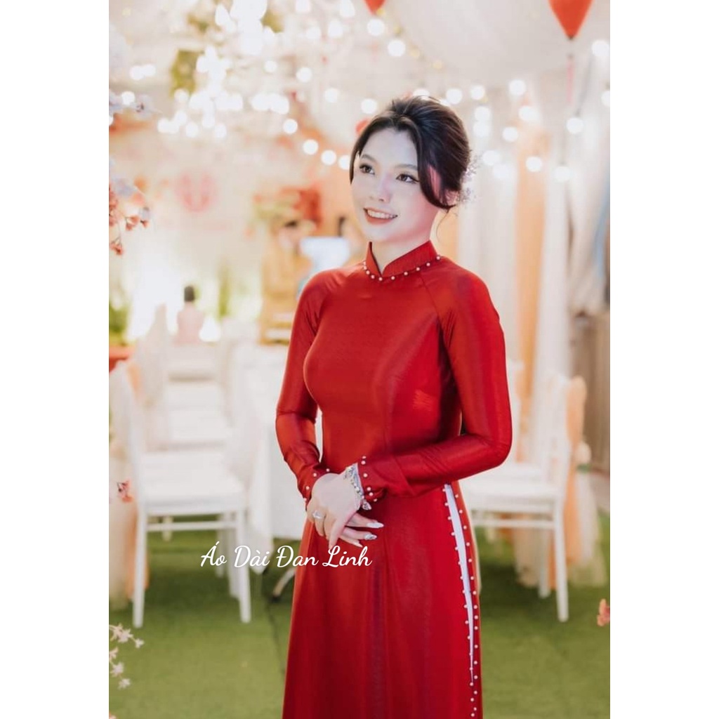 Áo dài lụa vân gỗ cao cấp sang trọng - Áo Dài Đan Linh