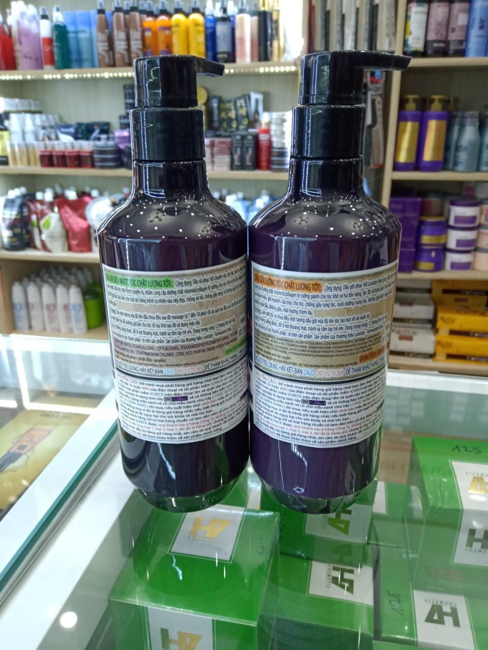 Gội xả vitamin e collagen LUSSTALY 500mlx2